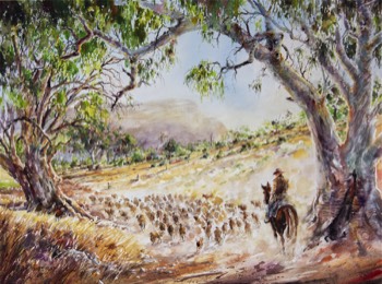  RAWNSLEY MUSTER - South Australia - Watercolour - 71x54cm - SOLD 