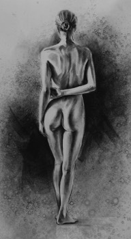  STANDING NUDE - Charcoal - 20x36cm - SOLD 