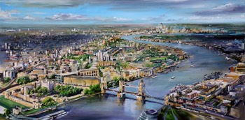  VIEW FROM THE SHARD - London -  Acrylic on canvas - 120x70cm 